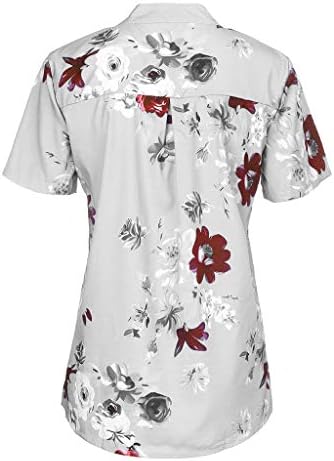 FQZWONG Chartенски кратки ракави блузи се облекуваат обичен мода V вратот лето секси бохо излегувајќи врвови на плажа за одмор графички маички