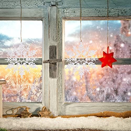 GSNMA 6 парчиња големи снегулки Бели снегулки од 12 инчи Божиќни декоративни висечки украси прозорец украси зимски украси