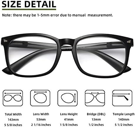 Rucblu Заштедете 15% големи очила за читање за жени пакет Стилски дизајн јасна рамка +1.0
