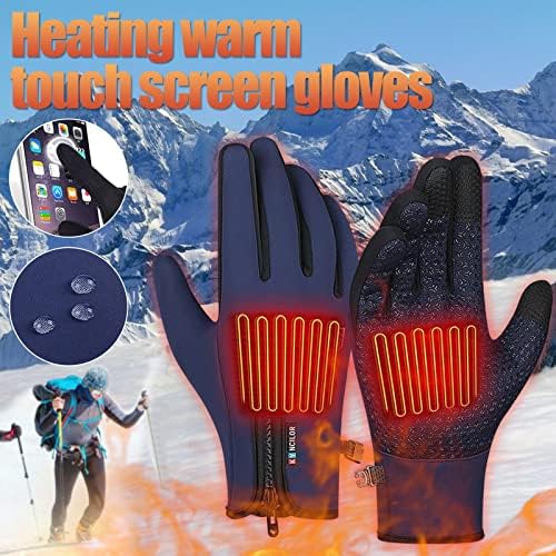 QVKARW екран на допир Црна Унисекс Премиум - Зимски цврсти 1 пар ракавици ракавици нараквици за ветерници за зимска зимска спортска опрема
