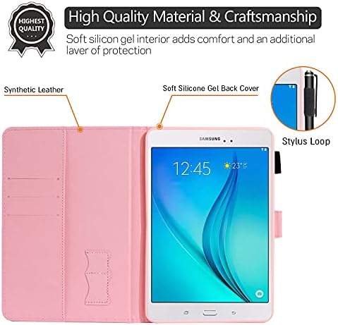 Galaxy Tab A 8.0 2015 Case SM-T350, Elepower Slim Folio Stand Premium PU кожа заштитен капак на паричник со автоматско будење/спиење за Samsung