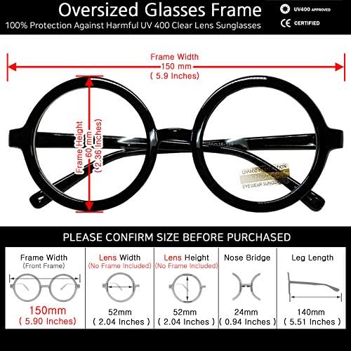 Класични Очила За Очи Со Тркалезни Рогови Јасна Леќа Овална Рамка Без Рецепт