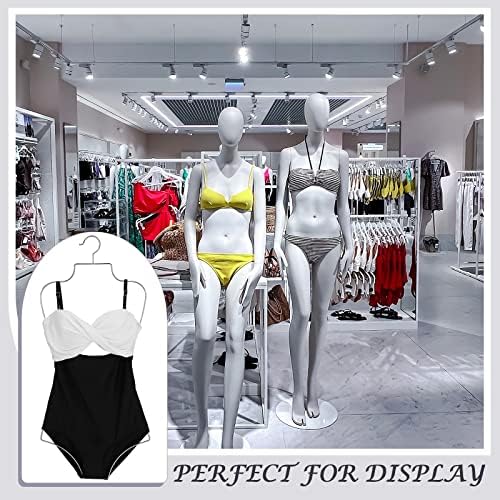 Закачалки за долна облека сребрена жица форма на облик на тело, закачалки метални бикини костими за капење за пливање бутик плакарот