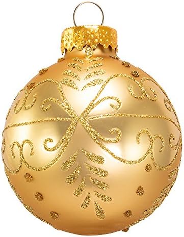 Курт С. Адлер Курт Адлер 60мм злато стакло топка сет од 12 сет на украси, 12 парче, Божиќ