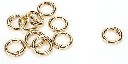Wealrit 10 компјутери околу карабинерот злато пролет o прстени за клуч метал o прстен
