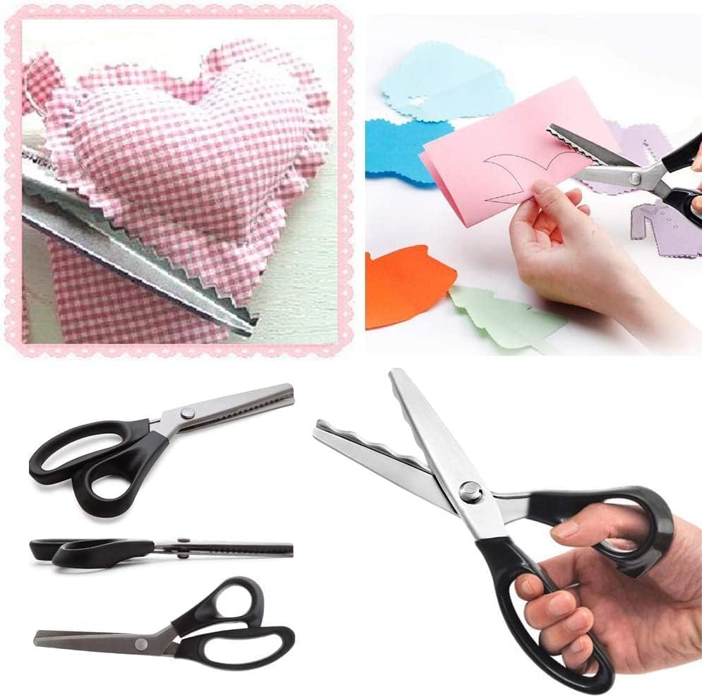 11 големини 2-18мм розова ножици, ножици за облекување од не'рѓосувачки челик, засилени и лушпи сечила, професионална занаетчиска занаетчиска