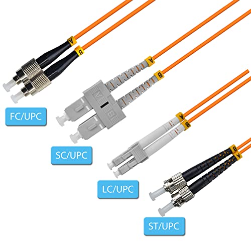 XWYWX 2M/6.6FT LC/UPC до ST/UPC MM OM2 DX LSZH 3.0mm Внатрешен кабел за лепенка со влакна, LC до ST Multimode 50/125μM Duplex LC-ST