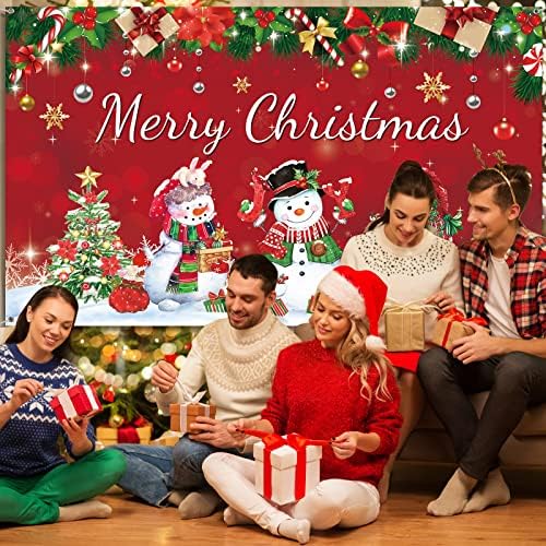 Божиќна позадина Банер забава украси, ткаенина зимски снежен човек Божиќ, фото штанд, позадина Среќна Божиќна снегулка, украси за