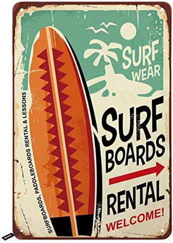 Swono Surf Boards Tim Signs, Surf Wear reental Добредојдовте гроздобер метал калај знак за мажи, wallиден декор за барови, ресторани, кафулиња,