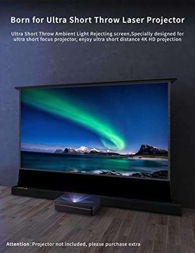 Екран за животно-проекција на екранот S PRO 100 инчен преносен преклопен штанд во затворен затегнување на подот, компатибилен со 4K/3D/HD Ultra