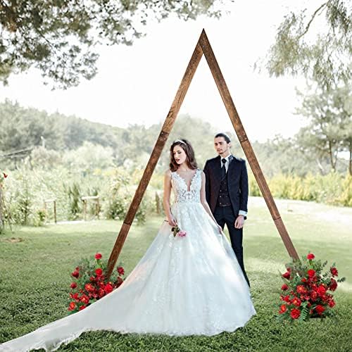 8.2ft дрвен свадбен лак за церемонија, триаголник дрвен лак свадба Арбор позадини за градинарски свадбени забави украси што се одржуваат
