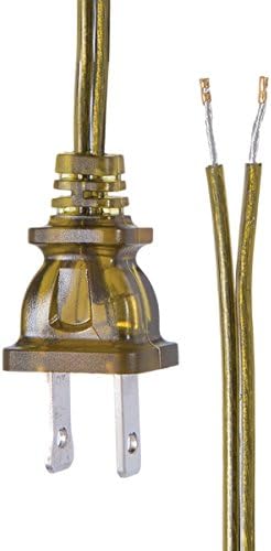 Антички месинг ламба B & P LAMP®, жица со должина од 12 стапки SPT-1, UL наведена