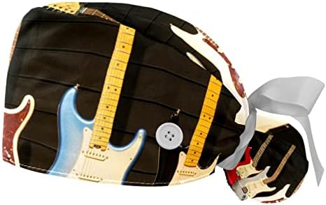 Pshhdgyhs 2 парчиња музички инструменти гитара работна капа буфант капа со една големина мулти боја