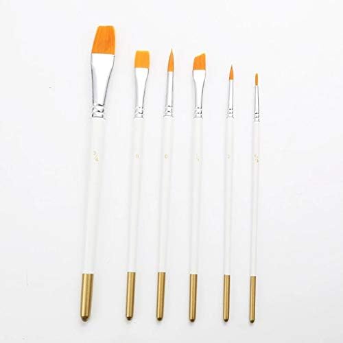 Castrush 6pcs/Поставете дрвена рачка со акварел боја на пенкало за бои четки за четки за цртање уметност бела сликарска уметност