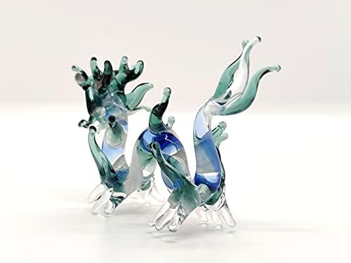 Сансукијај змеј мали фигурини рачно разнесено стакло стакло уметност фенси животни колекционерски подарок домашен декор