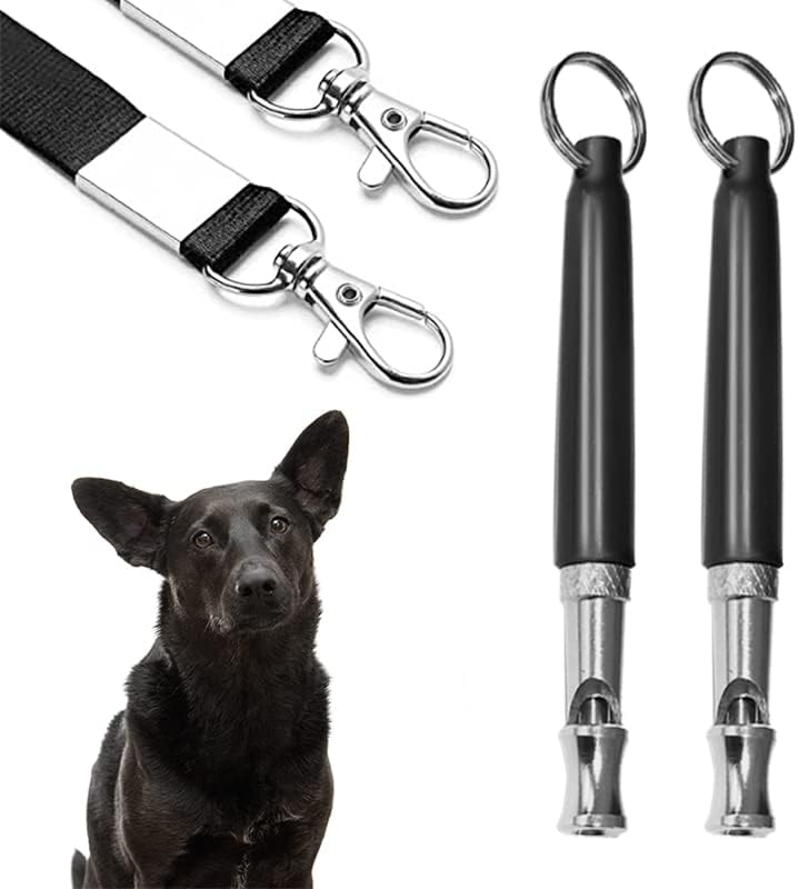 Свирче за кучиња, 2 пакувања со ултразвучно куче свиреж за да престане да лае, свирче за тивко кучиња, професионални свирки за обука