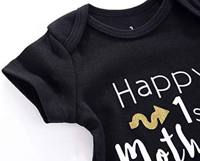 Винзик Среќен 1-ви ден на мајката Бебе новороденче Ромпер облеката новороденче девојче едно парче кошула со комбинезон
