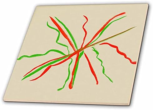 3дроза Слика На Модерно Сликарство На Црвени И Зелени Линии-Плочки