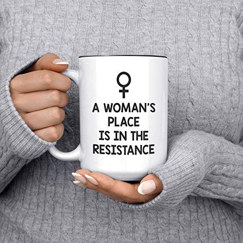 Рут Бадер Гинсбург-Несогласување И Местото На Жената Е Во Отпорот 15oz Делукс Двострани Кафе Чај Чаши Во Собата