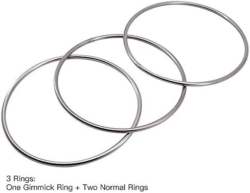 Sumag 12 Кинески прстени за поврзување сет од 3 метални прстени, професионален сценски магичен трик, класичен партиски шоу магија
