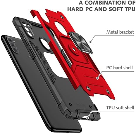 Ultra Slim Case компатибилен со Samsung Galaxy A11 Телефонски случај со Stand PC и TPU Телефонски случај силен заштитен случај на шок -отпорен