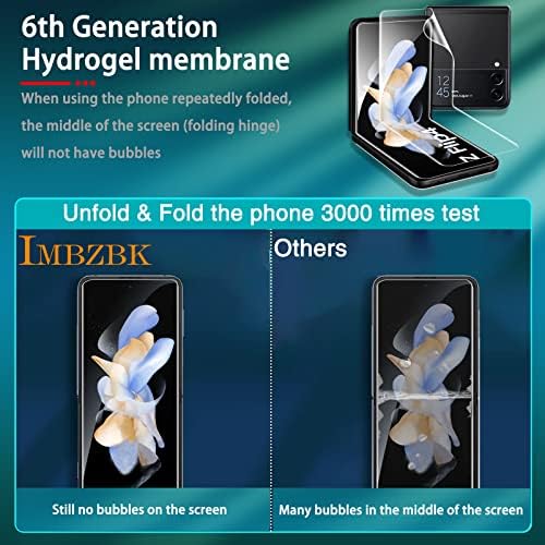 IMBZBK [7 во 1 За Samsung Galaxy Z Flip 4 5g Случај, со 2 Пакет Внатрешен Екран Флексибилен Филм + 2 Пакет Задниот Екран Заштитник + 2 Пакет