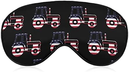 Знаме НА САД Патриотска Тракторска Маска За Очи За Спиење Затемнување Ноќно Врзување Со Прилагодлив Ремен За Мажи Жени Патуваат