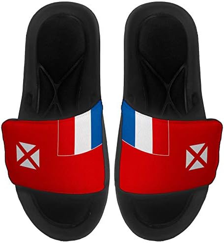 ExpressItbest Pushioned Slide -On сандали/слајдови за мажи, жени и млади - знаме на Wallis & Futuna - Wallis & Futuna Flag