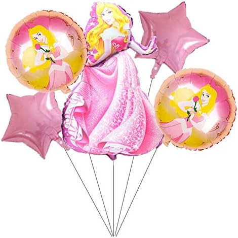 5 ПАРЧИЊА Дизни Принцеза Заспана Убавица Фолија Балони За Деца Роденден Туш За Бебиња Украси За Забави Со Тема Принцеза