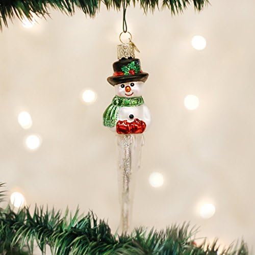 Стариот свет Божиќниот фламин 'Hotешкиот Cheetos Снежен човек стакло разнесена украс за елка