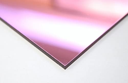 Пластичен лист со акрилик плексиглас од розово огледало 12 x 12 номинална големина AZM дисплеи