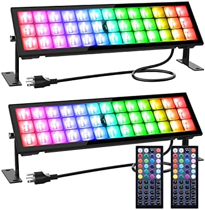 Onforu 2 Pack 72W сценски светлосен бар, LED воздигнување, светло за миење садови за wallидови, IP66 водоотпорен RGB светло -бар со DIY бои,