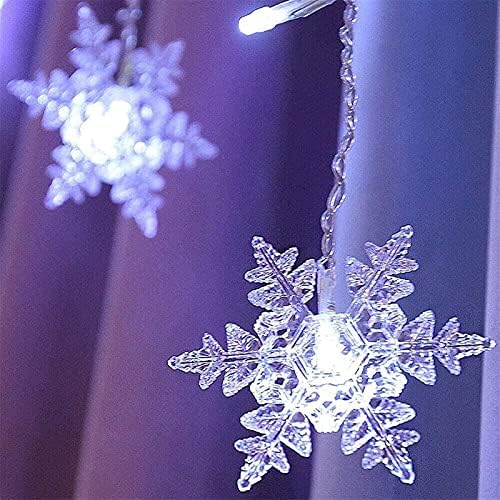 APRJV 96LED снегулка завеса светло приклучок во жица светло предводена ноќна светлина, LED завеса за завеси, совршени за божиќна свадбена украсна