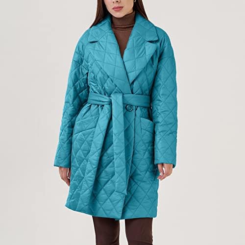 Зимски палто на жените од басисин, приморска јакна за пифтер за жени со долг ракав Туника кул Божиќно копче предна јакна