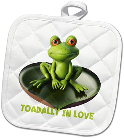 3drose toadally во loveубов Симпатична жаба што седи на подлога со лилјана во форма на срце - Полки