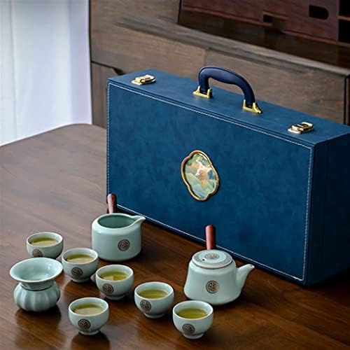 ZSEDP Кунг Фу чај сет за домашна употреба керамички чајник за чај чаши чаши кутии за подароци поставени за канцеларија