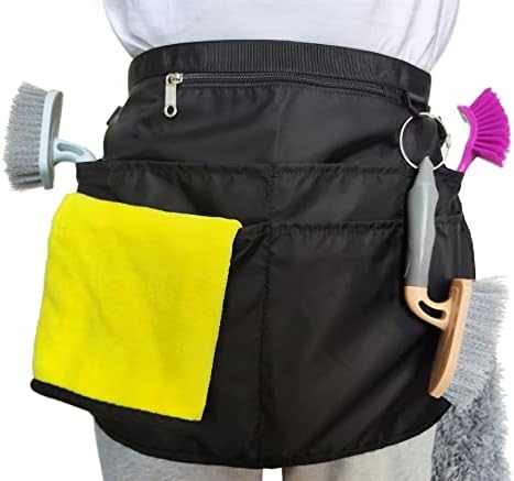Водоотпорна престилка за чистење во Бафелија со 7 џебови, материјали за чистење за домаќинство, лесна и трајна слугинка престилка