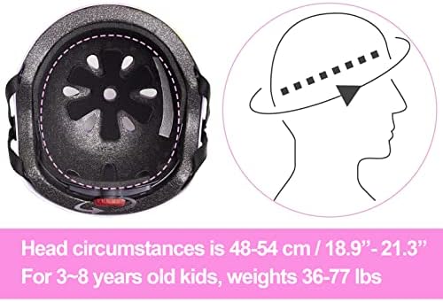 Дете за деца, Биенби Детска велосипедска кацига Скејтборд шлемови за велосипедски биланс Скутер за девојчиња Деца на возраст од 3-5-8 години
