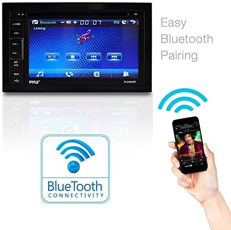 Pyle PLDN65BT 6.5-Инчен Видео Headunit Приемник Bluetooth БЕЗЖИЧЕН СТРИМИНГ ЦД/Двд Плеер Екран На Допир Двојна DIN
