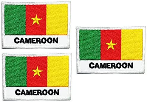 Земја Камерун Знаме Во Собата. Закрпи Камерун Национално Знаме Закрпи Везени Апликации Симбол Значка Ткаенина Знак Костим