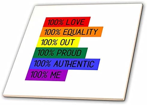 3дроза 100 проценти љубов, еднаквост, надвор, горд, автентичен, јас на бело. - Плочки