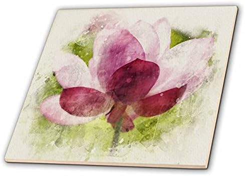 3дроза Убава Слика На Акварел Розова И Виолетова Цвет-Плочки