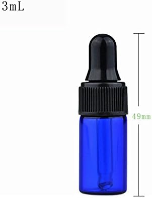 Furdido 15pcs 2ml/3ml мини кобалт сина стаклена шишенце со шишиња со пипета со шишиња со ароматерапија есенцијално масло за полнење шишиња со