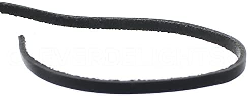 Cleverdelights Black 1/8 Кожен рамен кабел - 50 стапки - 3,5 мм оригинална кожа лента
