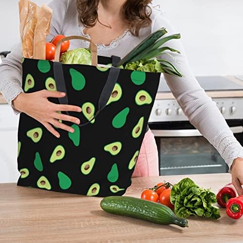 Торбички за намирници за еднократна употреба на авокадо - торба за тота за жени со лежерна торба за рамо, преклопена голема торба за купување