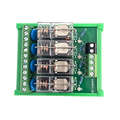 AnmBest 4 канали AC/DC 24V Rail Mount Relay Interface Interface PNP NPN SPDT 16A Pluggable Power Relay, G2R-1-E