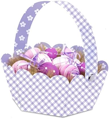 Stobok 24pcs Велигденска корпа за зајаци за зајак, пролетни украси пластични пилешки јајца корпа домашна украси јајце корпа со рачка