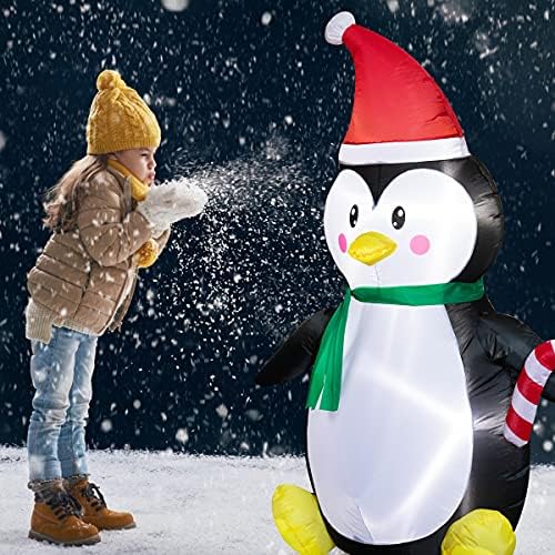 Божиќни украси на надувување на попрленд 5 стапала на надувување на пингвин - Божиќ и x'asmage двор надуени со светли LED Божиќни светла