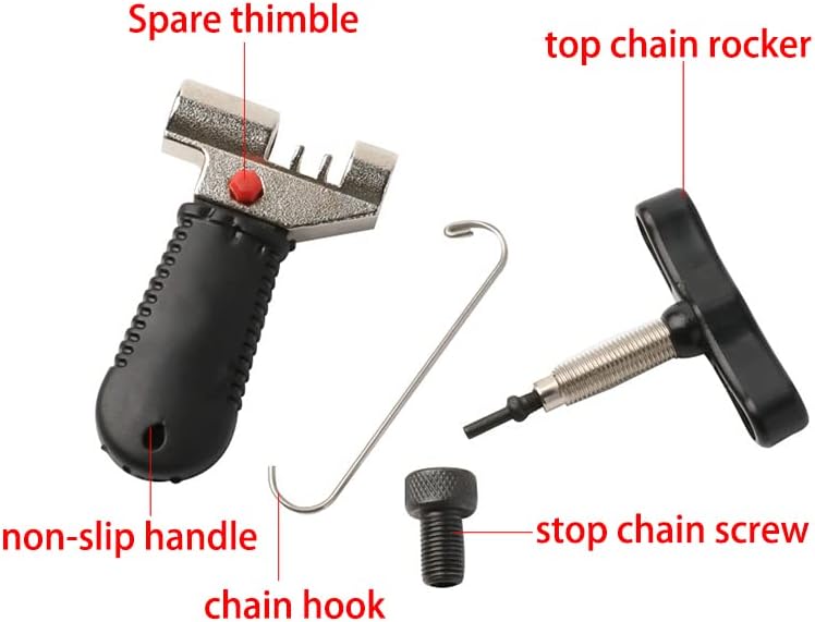 Алатка за поправка на ланец на велосипеди Aurnoet со синџир кука, прекинувач за разделување на ланец на велосипеди, алатка за велосипедски