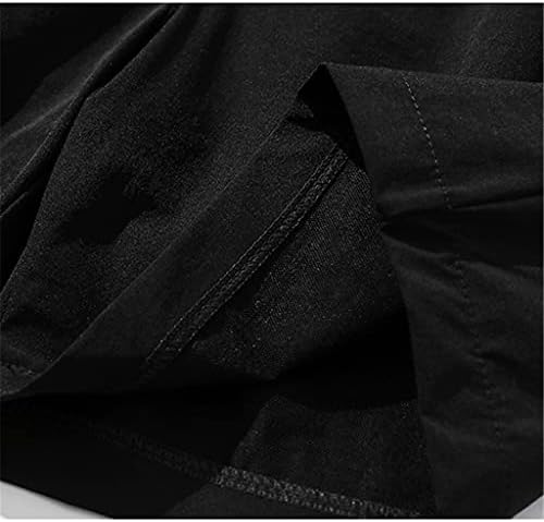 Зизмх Црн краток ракав Тридимензионален торбички за торбички за џемпери за мажи и жени со едно парче шорцеви
